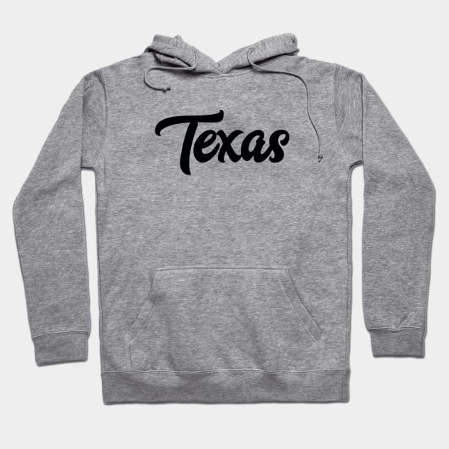 Texas State Black Script Hoodie by modeoftravel